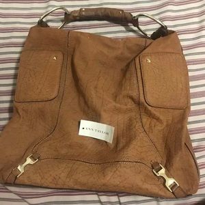 Ann Taylor Brown Leather Hobo Shoulder/Hand Bag